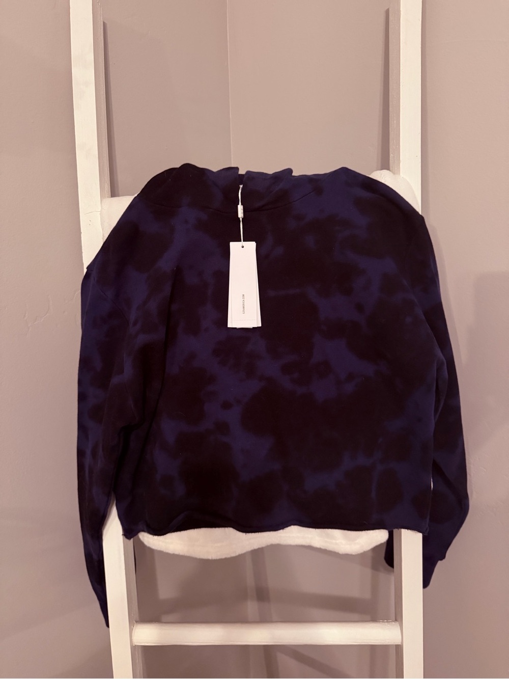 525 America Navy & Black Tie-Dye Cropped Hoodie/ Sweatshirt- NWT